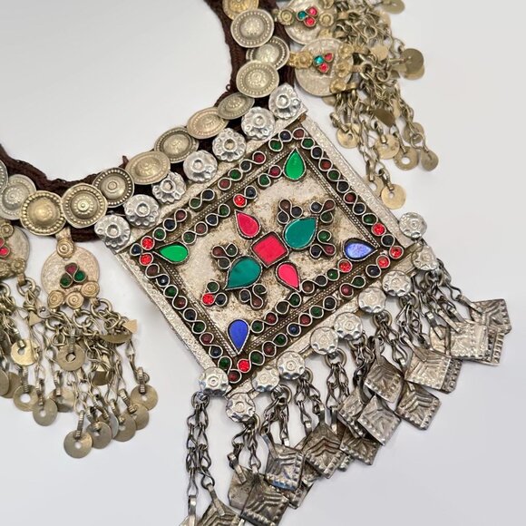 Ethnic Necklace, Afghan, Middle Eastern, Kuchi, Patina, Vintage Pendant, Jewels - Picture 3 of 6